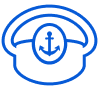 Icône chapeau de capitaine de bateau